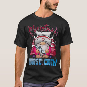T-shirt Funny Christmas Costume Nurse Crew , gnome shirt