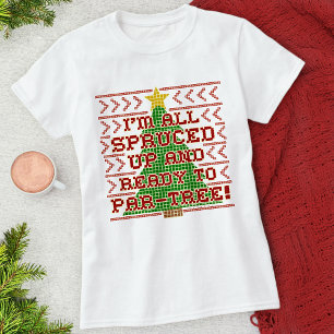 T-shirt Funny Christmas Cross Stitch Spruce Tree Tacky Pun