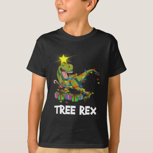 T-shirt Funny Christmas Dinosaur Tree Rex Men Women Kids G (Devant)