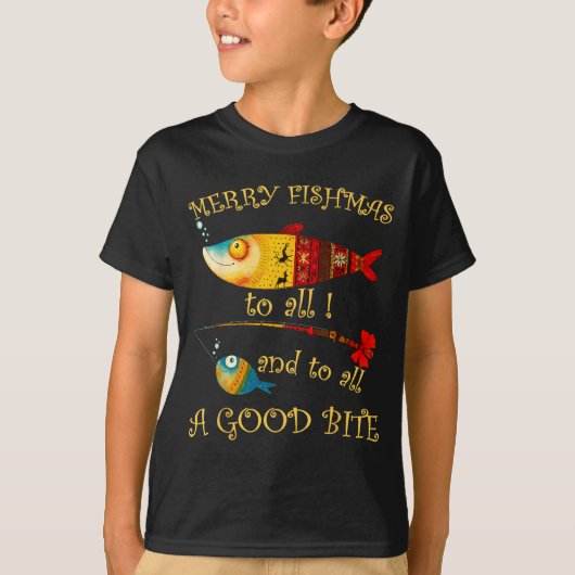 T-shirt Funny Christmas Fisherman's Merry Fishmas To All F (Devant)