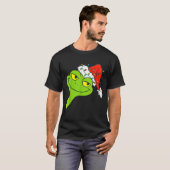 T-shirt Funny Christmas Frog Wearing Santa Hat And Lights (Devant entier)