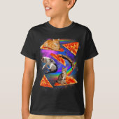 T-shirt Funny Christmas Galaxy Cat In Space Cat Riding Zza (Devant)