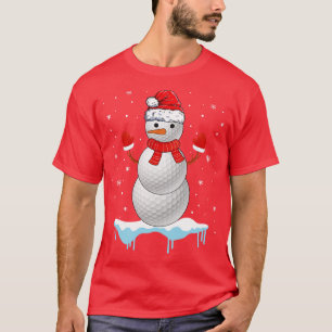 T-shirt Funny Christmas Golf Balls Santa Snowman