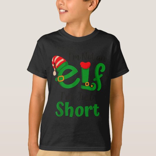 T-shirt Funny Christmas I'm Not An Elf I'm Just Short Xmas (Devant)