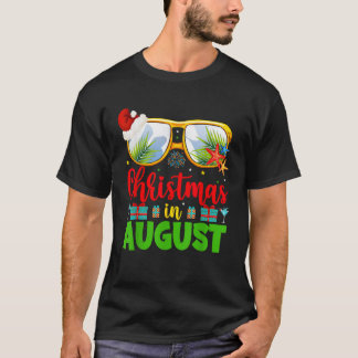 T-shirt Funny Christmas in August Summer Reindeer Float Xm
