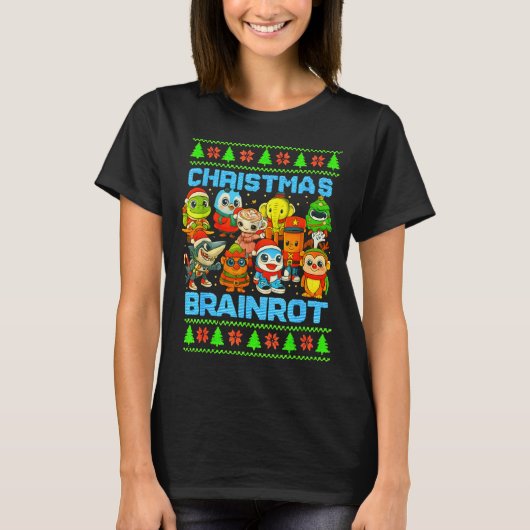 T-shirt Funny Christmas Italian Brain Rot Italian Brainrot (Devant)