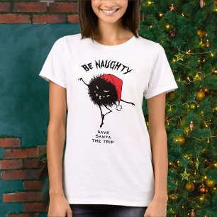 T-shirt Funny Christmas Malin Caractère Be Naughty