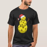 T-shirt Funny Christmas Pickleball Snowman Pickleball Play<br><div class="desc">Christmas snowman design that shows a christmas pickleball snowman. Perfect for friends or family members who love dancing snowman,  hanging out with their snowman squad or making Christmas tree from snowman figurines. Great for snowman girl or boy.</div>