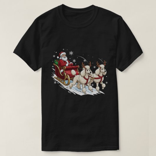 T-shirt Funny Christmas Poodle Dogs Lover Xmas (Design devant)