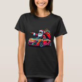 T-shirt Funny Christmas Santa Claus Driving Srt Car Xmas P (Devant)