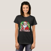 T-shirt Funny Christmas Santa Claus Santa Barber Get Faded (Devant entier)