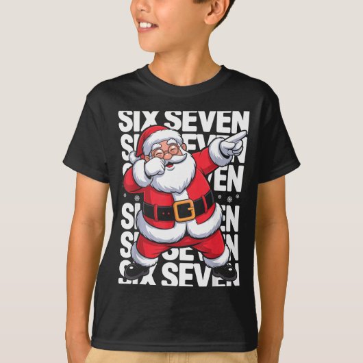 T-shirt Funny Christmas Santa Dabbing Xmas Dab Six Seven 6 (Devant)