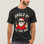 T-shirt Funny Christmas Six Seven Santa Rock N' Roll Hands (Devant)