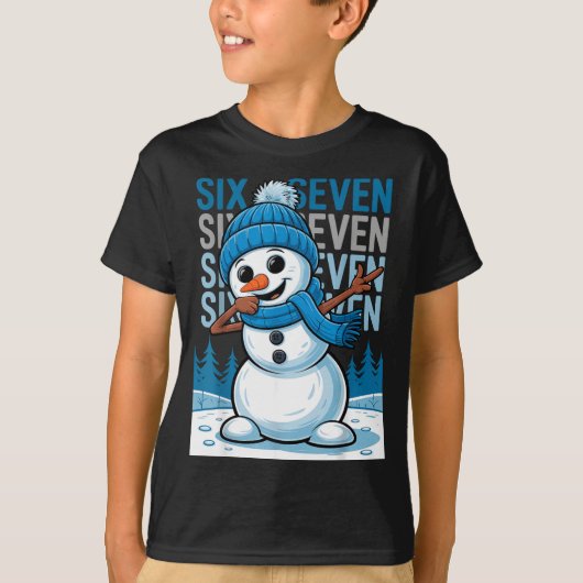 T-shirt Funny Christmas Snowman Dabbing Xmas Dab Six Seven (Devant)