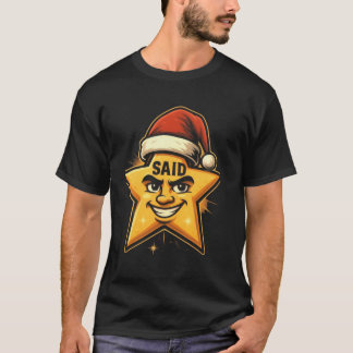 T-shirt Funny Christmas Star avec Santa Hat - Personnalisé