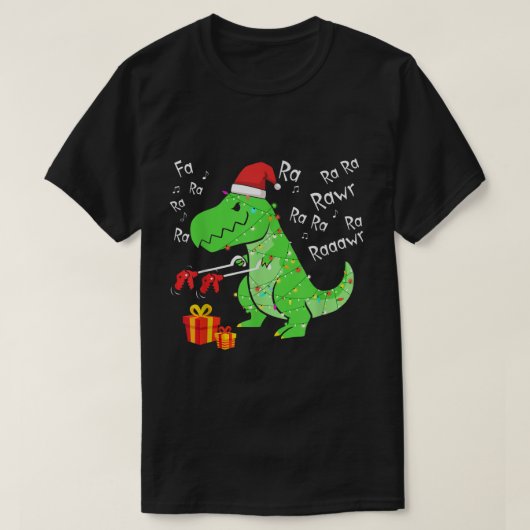 T-shirt Funny Christmas T-Rex Dinosaur Design (Design devant)