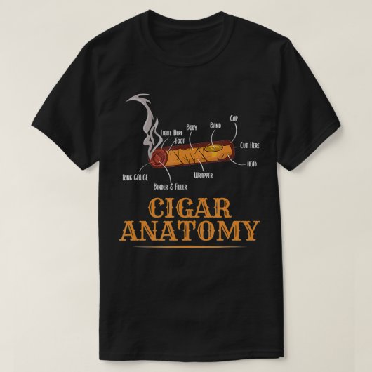 T-shirt Funny Cigar Anatomie Fumeur Cigars Whisky Lover Ho (Design devant)