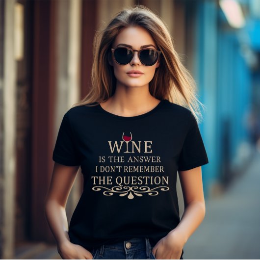 T-shirt Funny cite le célèbre slogan de buveur de vin