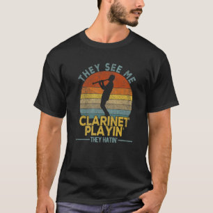 T-shirt Funny Clarinet Quota Clarinet Player Musician Retr