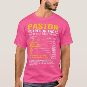 T-shirt Funny Clergé Prêteur Pasteur Faits nutritionnels