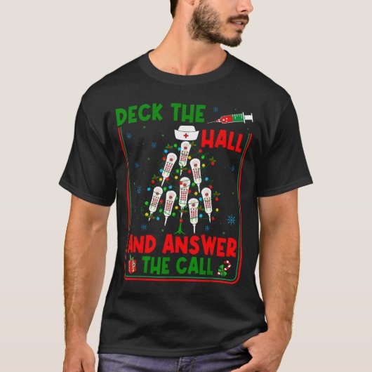T-shirt Funny Cna Deck The Halls Answer The Calls Nurse Ch (Devant)