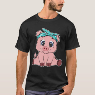 T-shirt Funny Cochon Bandana mignonne Petits Amateurs de c