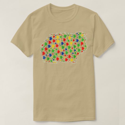 T-shirt Funny Cochon de Guinée Animaux Puzzle Pièces Autis (Design devant)