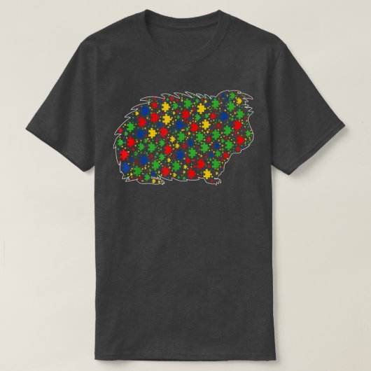 T-shirt Funny Cochon de Guinée Animaux Puzzle Pièces Autis (Design devant)