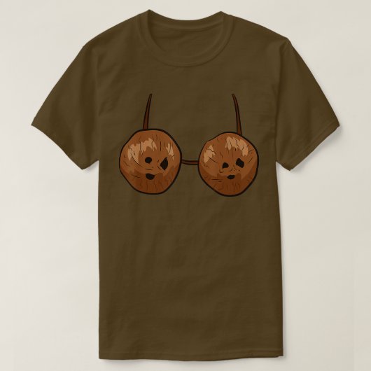 T-shirt Funny Coconut Summer Coconuts Bra Funny Halloween  (Design devant)