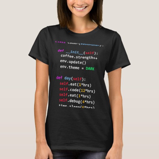 T-shirt Funny Coding Python Cl Eat Code Sleep (Devant)
