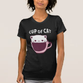 T-SHIRT FUNNY COFFEE AND CAT LOVERS, CUP OF CAT (Devant)