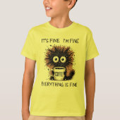 T-shirt Funny Coffee Monster Mug Design - It's Fine (Devant)