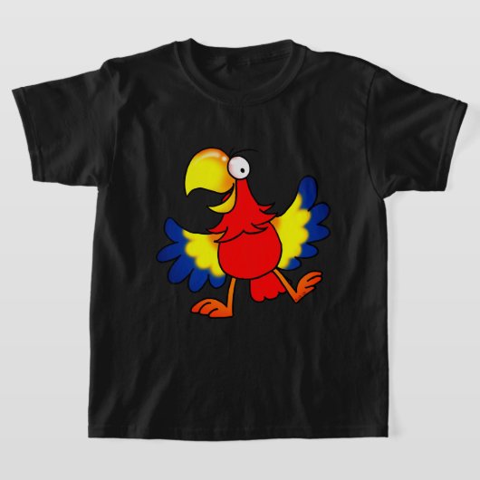 T-shirt Funny Colorful Cartoon Parrot Bird (Poser)