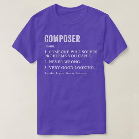 T-shirt Funny Composer Définition Compositeur classique (Design devant)