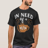 T-shirt Funny Computer Engineer Coding Javascript Coffee C (Devant)