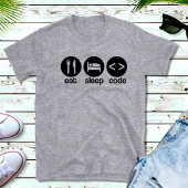 T-shirt Funny Computer Programmer Manger Code de sommeil T