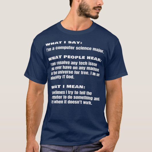 T-shirt Funny Computer Science Major ingénieur étudiant (Devant)
