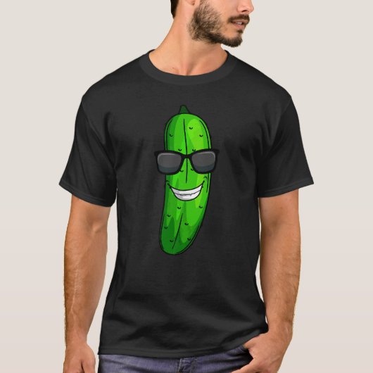 T-shirt Funny Concombre Sunglass Vegetable (Devant)