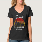 T-shirt Funny Construction Worker Shirts Job Title Profess (Devant)