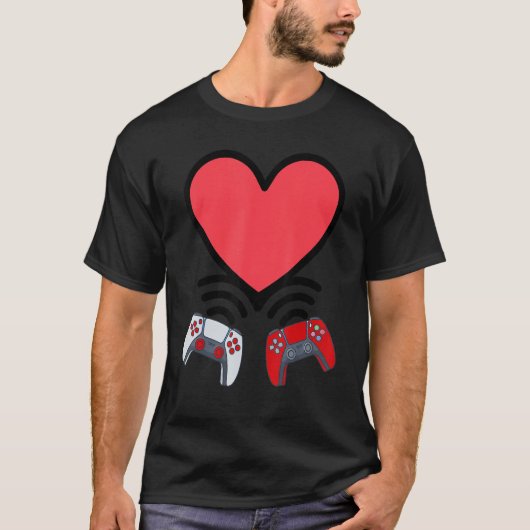 T-shirt Funny Controllers Heart Boys Kids Video Gamer Vale (Devant)