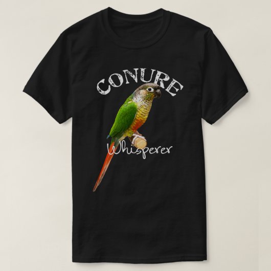 T-shirt Funny Conure Whisperer Green Cheek Conure Bird Gif (Design devant)