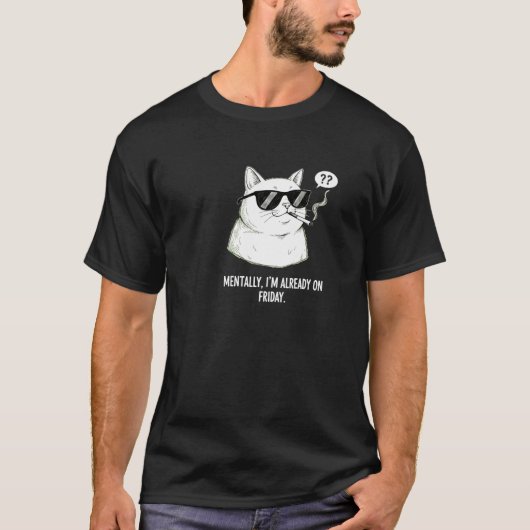 T-shirt  Funny Cool Smoking Cat Quote  (Devant)
