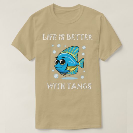 T-shirt Funny Coral Reef Aquarium Poudre Bleu Tang Aquaris (Design devant)