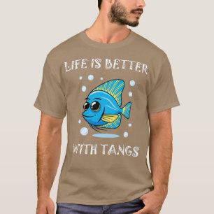 T-shirt Funny Coral Reef Aquarium Poudre Bleu Tang Aquaris
