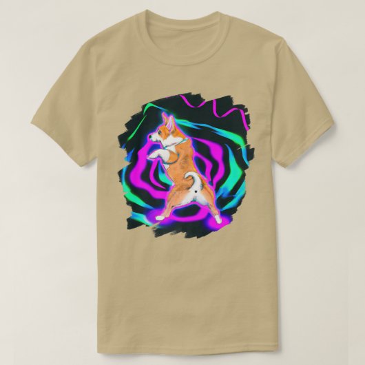 T-shirt Funny Corgi Chien Danser Retro Dance de rupture D (Design devant)