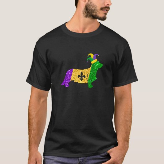 T-shirt Funny Corgi Dog Lover Cute Mardi Gras Carnival Pre (Devant)