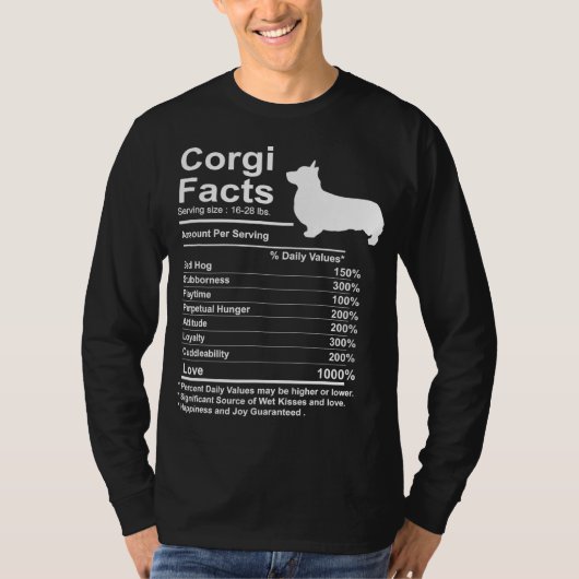 T-shirt Funny Corgi Facts (Devant)