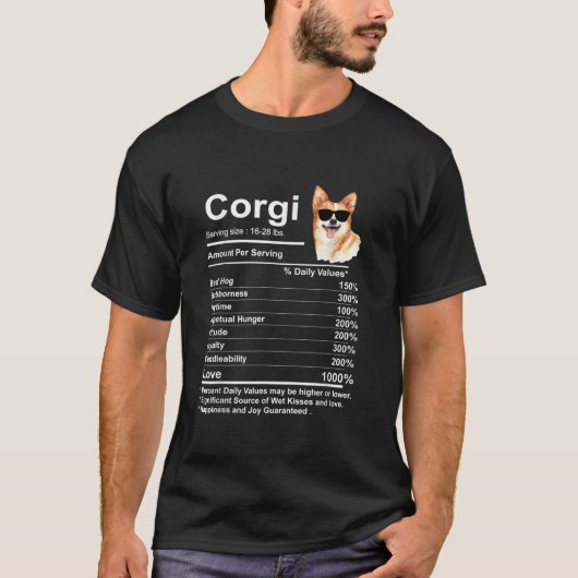 T-shirt Funny Corgi Facts (Devant)