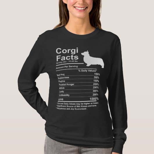 T-shirt Funny Corgi Facts (Devant)