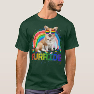 T-shirt Funny Corgi Gay Priderainbow Lunettes de soleil Lg